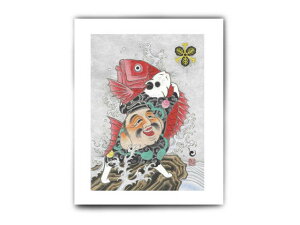 MONMON CATS Cat with Red Fish Print Lbg G A[gpl |X^[ Ǌ| G L h CY~ tattoo ^gD[ ˂ lR AJ JtHjA AJG AJG