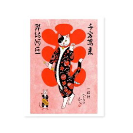 MONMON CATS Maneki Cat Print モンモンキャット まねき キャット 招き猫 プリント 絵 アートパネル ポスター 壁掛け 絵画 猫 刺青 イレズミ tattoo タトゥー ねこ ネコ アメリカ カリフォルニア