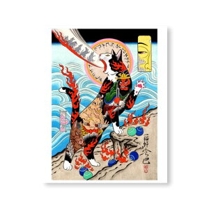 MONMON CATS HELL CAT PRINT Lbg w Lbg vg G n A[gpl |X^[ Ǌ| G L h CY~ tattoo ^gD[ ˂ lR AJ JtHjA AJG