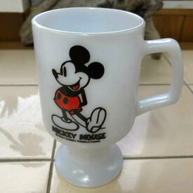 【中古】Federal Footed Mug Mickey Mouse White タイプ2 フェデラル フッテッド マグ ミッキーマウス マグカップ ホワイト 中古 海外輸入中古品 マグカップ USA ビンテージ アメリカ ミルクグラス ディズニー Milk Glass ミルクグラス