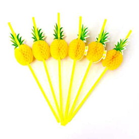 PINEAPPLE STRAWS パイナップル ストロー 25本入り 使い捨てストロー 南国 ハワイ アメリカ バリ トロピカル ハワイアン 業務用 バー カクテル ジュース かわいい パイン パーティー 【ネコポス】