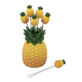 Pineapple Cocktail Pick with Holder パイナップル ピック ホルダー 6本セット アメリカ パーティー イベント 果物 くだもの フルーツ ピック 業務用 串 フードピック フルーツピック ィンガーフード オードブル つまようじ