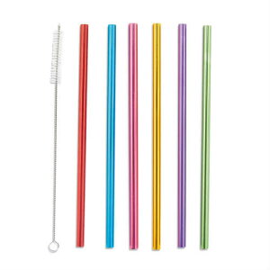 Reusable Straws with Brush 6{ ėp\ A~jE A~ Xg[ Zbg uVt Xg[Zbg MASON JAR C\W[ Mtg v[g v yNlR䂤pPbgz