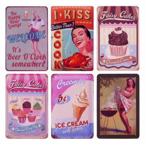 y󂠂izySALEzJuvale 6Zbg ^Cv3 Tin Signs Vintage Retro Metal re[W g ^ TCŔ re[W AJ g uLŔ X K[W ACXN[ JbvP[