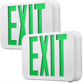 Green LED Exit Sign 2個セット イグジッド 出口標識 グリーン 非常灯 アメリカン アメリカ イグジット 非常口 防災 店舗