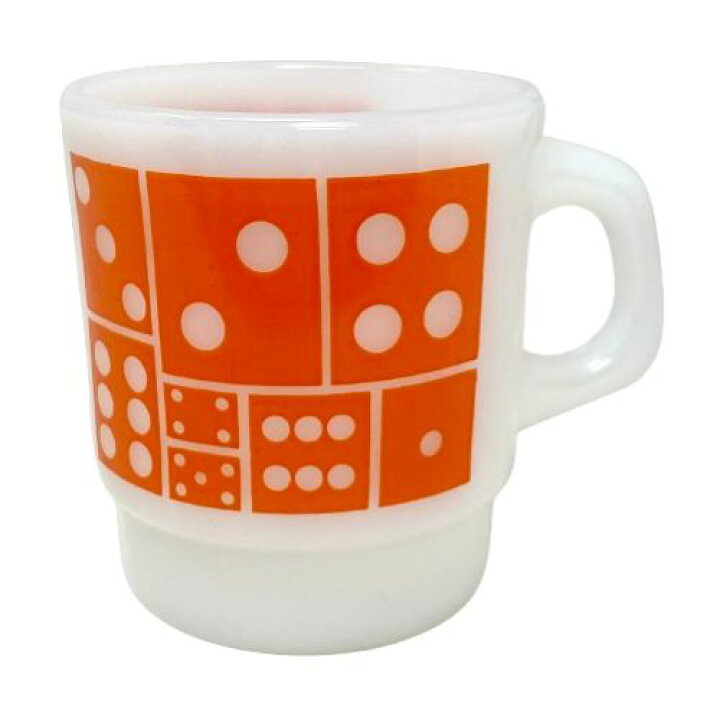 楽天市場】【中古】Fire King Super Dice Orange Mug ファイヤーキング 