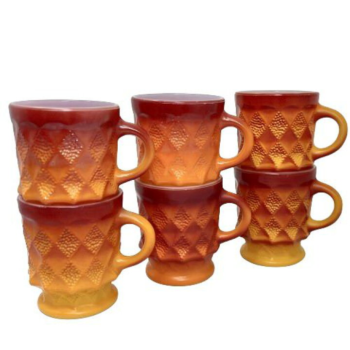 楽天市場】【中古】Fire King Kimberly Orange Tree Holder Set マグ6 