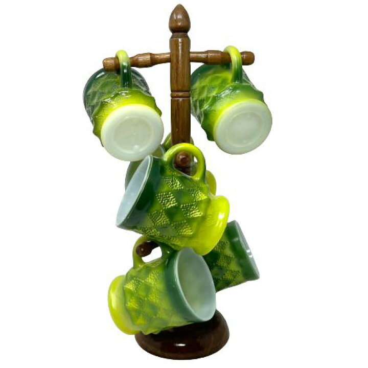 楽天市場】【中古】Fire King Kimberly Green Tree Holder Set マグ6個 