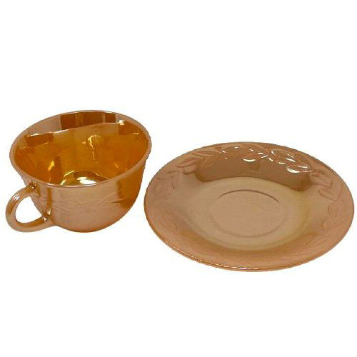 楽天市場】【中古】Fire King Laurel Leaf Tea Cup & Saucer Peach 