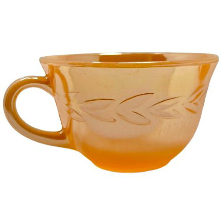 楽天市場】【中古】Fire King Laurel Leaf Tea Cup & Saucer Peach 