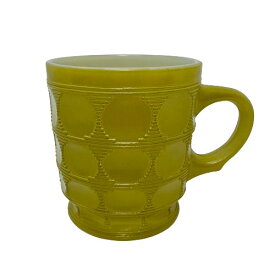 【中古】Fire King Camelot Mug Green ファイヤーキング キャメロット モスグリーン グリーン 山吹色 中古 海外輸入中古品 Anchor Hocking USA ビンテージ アメリカ アメリカン