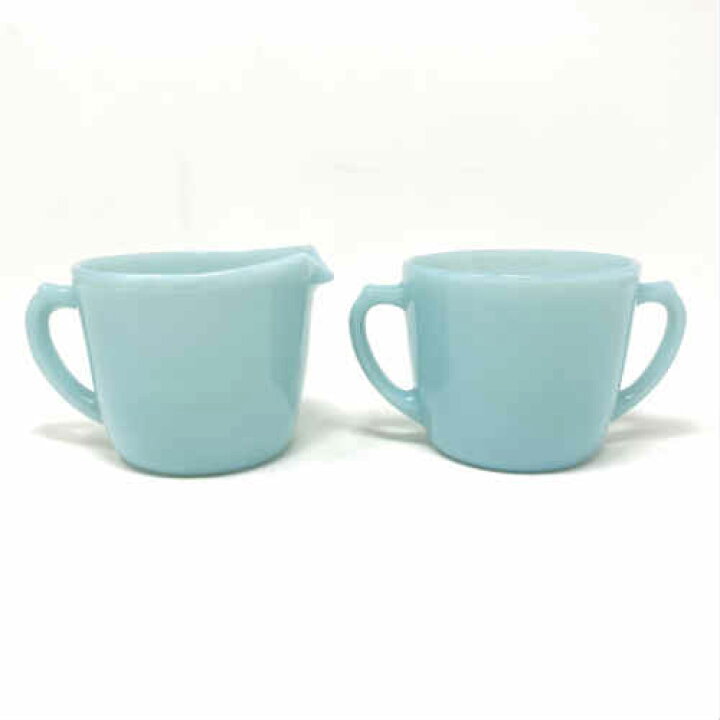 楽天市場】【中古】【希少】Fire King Turquoise Blue Creamer and 