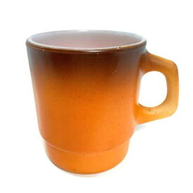 【中古】Fire King Stackable Mug Orange オレンジ ファイヤーキング スタッキングマグ 中古 海外輸入中古品 Fire King Anchor Hocking Ovenproof Made スタッキングマグ ファイアーキング マグカップ USA ビンテージ