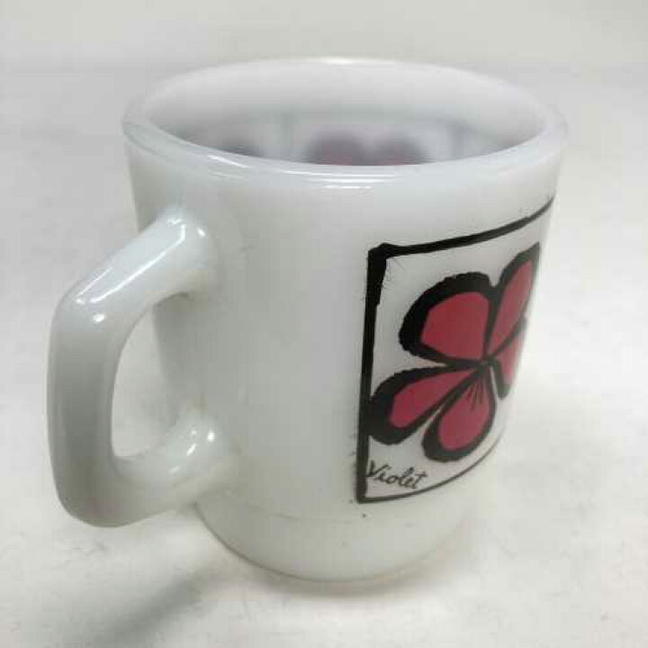 楽天市場】【中古】Fire King Pop Floral Violet Mug ファイヤーキング 