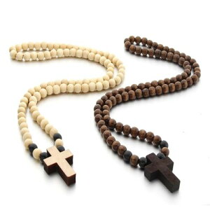 Wood Cross Pendant ؐ NX y_g \ UI ANZT[ LXg uE x[W i`   AJ lbNX r[Y AM[Ή LVRG 