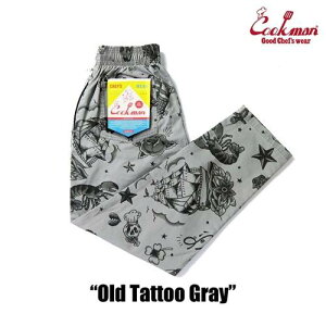 �N�b�N�}�� �V�F�t�p���c Chef Pants Old Tattoo Gray �I�[���h �^�g�D�[ �O���[ �C���Y�~ �h�� �I�[���h�X�N�[�� �Y�{�� �A�����J �A�����J�� ���j�Z�b�N�X COOKMAN Cookman �j�����p ���[�N�p���c