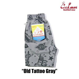 �N�b�N�}�� �V�F�t�p���c �V���[�g�p���c Chef Pants Short Old Tattoo Gray �I�[���h �^�g�D�[ �O���[ �A�����J �A�����J�� �Z�p�� �V���[�p�� COOKMAN Cookman ���[�N�p���c ���j�Z�b�N�X �j�����p �V��