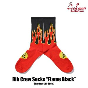 �N�b�N�}�� �\�b�N�X Rib Crew Socks Flame Black / Red ���u �N���[ �\�b�N�X �t���C�� �u���b�N/���b�h �t�@�C�A�[ �u���b�N ���b�h �A�����J �A�����J�� �C�� COOKMAN Cookman�y�N���l�R�䂤�p�P�b�g�z