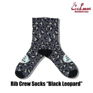 �N�b�N�}�� �\�b�N�X Rib Crew Socks Black Leopard ���u �N���[ �\�b�N�X �u���b�N ���I�p�[�h �q���E�� �^ �A�����J �A�����J�� �C�� COOKMAN Cookman�y�N���l�R�䂤�p�P�b�g�z