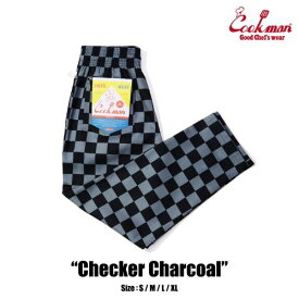 クックマン シェフパンツ Cookman Chef Pants Checker Charcoal チェッカー チャコール チェック柄 アメリカ アメリカン ユニセックス COOKMAN Cookman 男女兼用 ワークパンツ