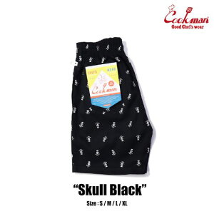 �N�b�N�}�� �V�F�t�p���c Chef Pants Short Skull Black �X�J�� �u���b�N �A�����J �A�����J�� �Z�p�� �V���[�p�� COOKMAN Cookman ���j�Z�b�N�X �j�����p �V���[�g�p���c �n�[�t�p���c