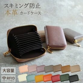 ＼30％ポイントバック 11/20まで！／ カードケース カード入れ スキミング防止 大容量 カード入れ スリム ジャバラ 財布 小さめ 不良 式 じゃばら カード かわいい 磁気 レディース ミニ ケース ジャバラ 式 防止 本皮 レザー 革 ポイントカード 薄型 マルチ