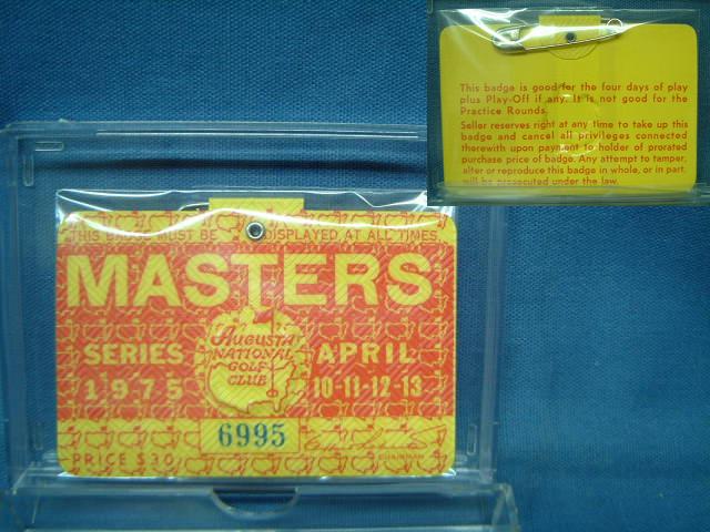 1975 買い取り 倉 MASTERS TOURNAMENT 入場バッジ マスターズトーナメント