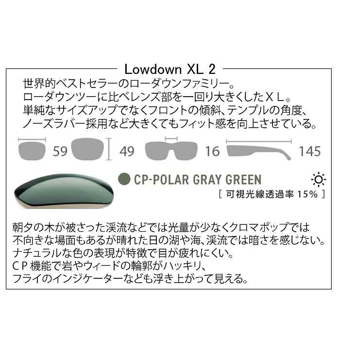 SMITH スミス Lowdown XL ローダウンエックスエル2 Matte Moss Crystal CP-Polar Gray Green  020439397 スミスサングラス ST 眼鏡・サングラス