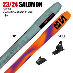 [スキー2点セット]サロモン スキー板 2024 SALOMON QST 98 + 23 ARMADA STAGE 11 GW 100mm ビンディングセット 23-24 ST