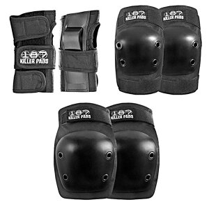 �y187 KILLER PADS�z187�L���[�p�b�h�yadult Six Pad Set�zBlack�y�L�b�Y�z��l�p�y3�_SET�z�X�P�{�[�y�v���e�N�^�[�zSKATEBOARD �y�X�P�[�g�z���A�I�A�G��3�_�Z�b�g