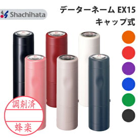 シャチハタ データーネーム EX15号 キャップ式 別注品 直径 15.5mm【本体+印面セットでお届け】送料無料