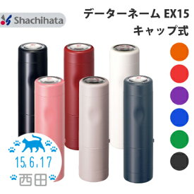 シャチハタ データーネーム EX15号 キャップ式 イラスト入り グループC 別注品 直径 15.5mm【本体+印面セットでお届け】送料無料