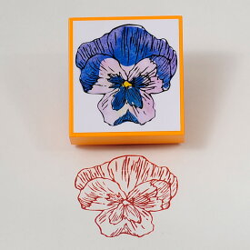 Blooming STAMP　-パンジー-【オリジナルスタンプ お花スタンプ アンティークスタンプ クリスマス カード かわいいスタンプはんこ ハンコ】【ネコポス定形外郵便対応！】