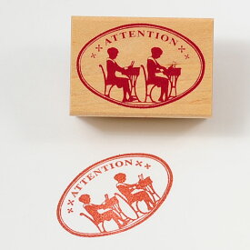 -蚤の市スタンプ-【かわいいスタンプ　ハンコ スタンプ　アンティークスタンプ　attention】【手作り雑貨・手芸用に最適。】