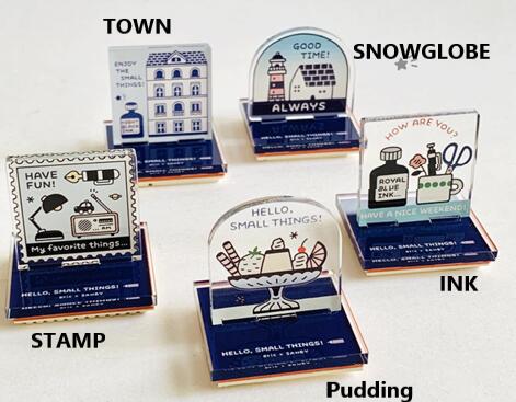 eric　アクリルスタンドスタンプ TOWN STAMP SNOWGLOBE Pudding INK POST Stained　glass PALETTE サンビー かわいい エリック　新商品　消しゴムはんこ　文具女子博 - 3