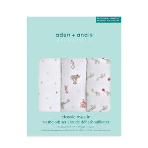 【楽天ランキング1位】【日本正規品】aden+anais エッセンシャルズ ウォッシュクロス 3枚セットエイデンアンドアネイ ハンドタオル モスリン ガーゼタオル 綿 コットン 赤ちゃん 沐浴 お手拭