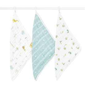 【2026年うま年入荷】【楽天ランキング1位】【干支】日本正規品 エイデンアンドアネイ モスリン ハンドタオル ウォッシュクロス 3枚セット ガーゼタオル イヤーオブザホース 馬 巳年 へび Year of the horse 綿 コットン 沐浴 お手拭きタオル ループ付き ベビー aden