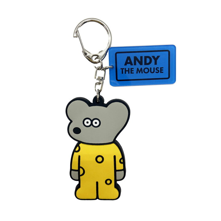 楽天市場】ねずみのANDY アンディ プレート付きラバーキーホルダー  