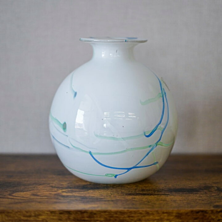 楽天市場】フラワーベース 花瓶 ガラス 青 ギフトサービス 無料ギフト 