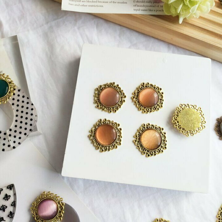 楽天市場】4個// カボション 貼り付けパーツ アクセサリーパーツ  