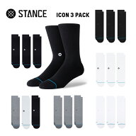 STANCE SOCKS スタンス ソックス【ICON 3PACK】靴下 ユニセックス S 21.5-24.5cm L 25.5-29.0cm ギフト …