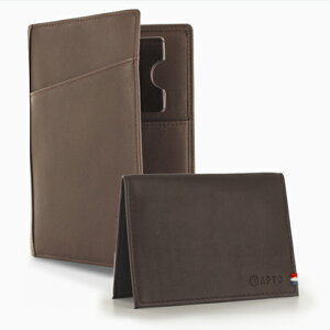 APTO PARISPACK-Nomade Wallet+Card Holder�@DK.BROWN�@�������m�}�h�E�H���b�g�ƃR�C���z���_�[�̃Z�b�g[�C�^���A�����U�[�@�m�}�h�E�H���b�g�@�g���x���E�H���b�g�@�p�X�|�[�g�P�[�X]
