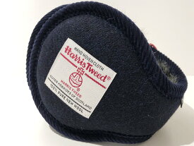 アベレージ　average ハリスツイードイヤーマフ　22無地ネイビー“HARRIS TWEED” Ear Muffler Navy SOLID[ バックアーム イヤーウォーマー マフラー 耳あて ハリスツィード ハリスツイード　無地ネイビー] 【楽ギフ_包装】【 日本製 】