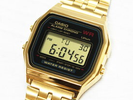 CASIO “CLASSIC” A159WGEA-1JF ゴールド/ブラック 日本製[カシオ スタンダード デジタル]【父の日】【ギフト】【贈り物】簡易ラッピング無料