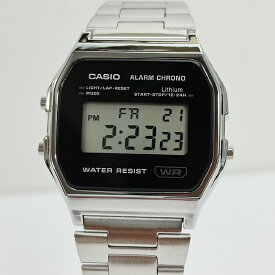 即納！　CASIO CLASSIC "Standard"　A158WEA-1JF シルバー/ブラック ソリッドデザイン　[ カシオ スタンダード デジタル ]　【父の日】 【ギフト】 【贈り物】【チープカシオ】※即納在庫ですが土日祝日の発送は行っておりません