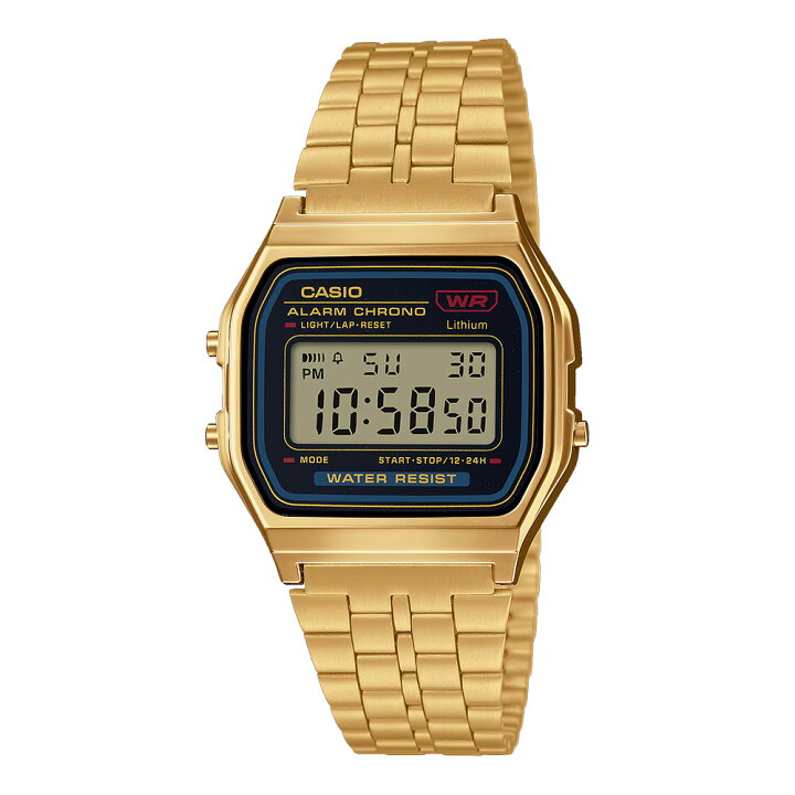 楽天市場】CASIO “CLASSIC” A159WGEA-1JF ゴールド/ブラック 日本製 