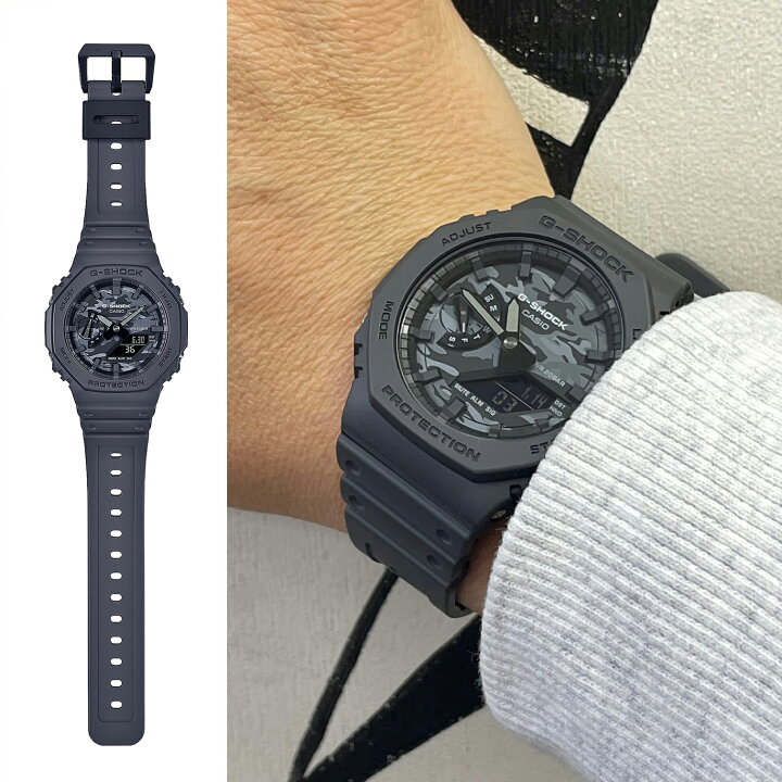 楽天市場】CASIO “G-SHOCK” GA-2100CA-8AJF グレー×カモフラージュ[カシオ Gショック カーボンコア カシオーク  ]【父の日】 【ギフト】 【贈り物】 簡易ラッピング無料 : PHOTOGENIQUE