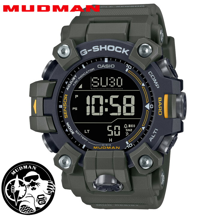 楽天市場】CASIO G-SHOCKMASTER OF G MUDMANGW-9500-3JF OLIVE/YELLOW  