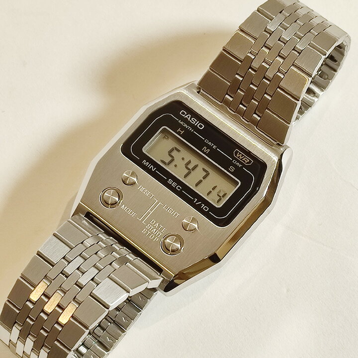 楽天市場】CASIO PREMIUM A1100D-1JF SILVER52QS-14B 復刻 デジタル 
