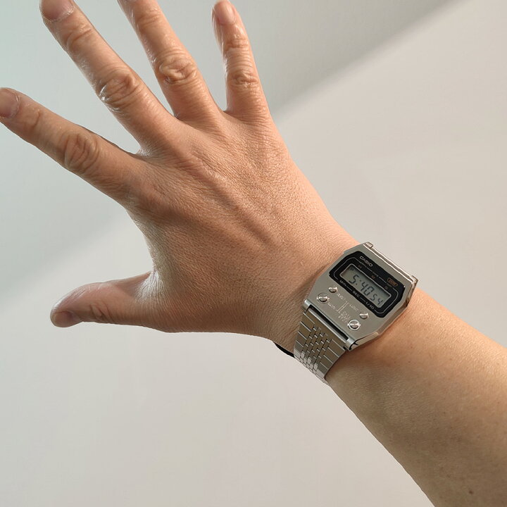 楽天市場】CASIO PREMIUM A1100D-1JF SILVER52QS-14B 復刻 デジタル 
